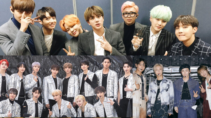 Источник: BigHit Music, Pledis Entertaiment, SM Entertaiment